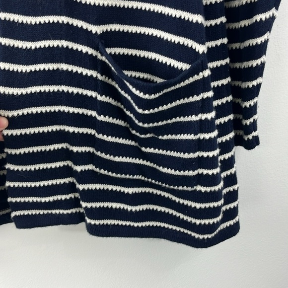 Talbots Cashmere Blend Navy White Open Front Textured Cardigan Sweater Size 2xP - Picture 9 of 12